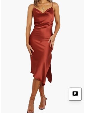 Petal & Pup Cyprus Satin Slipdress Color Rust Size 4
